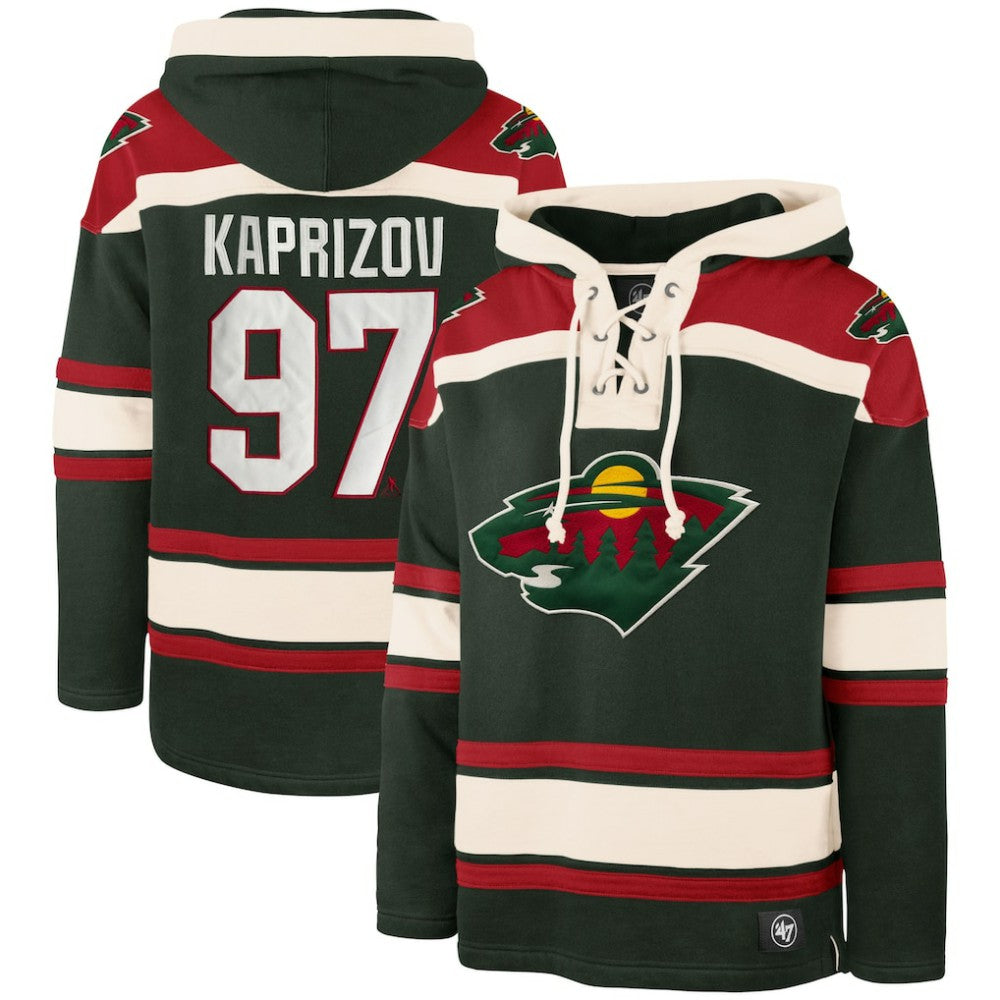 Kirill Kaprizov Minnesota Wild '47 Player Name & Number Lacer Pullover Hoodie For Sale