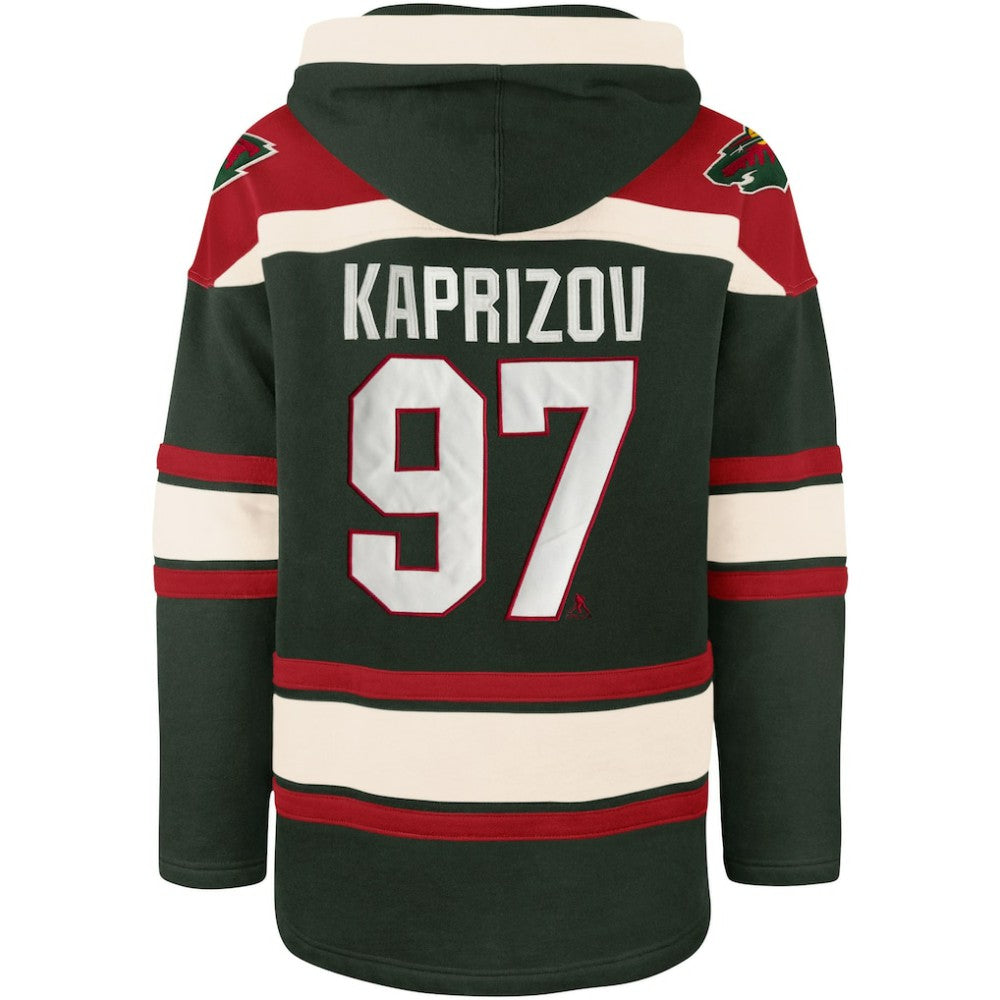 Kirill Kaprizov Minnesota Wild '47 Player Name & Number Lacer Pullover Hoodie For Sale