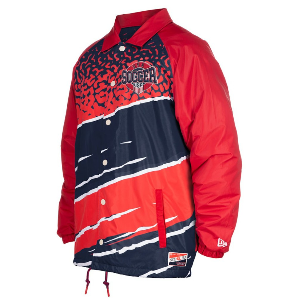 USMNT 5th & Ocean by New Era Throwback Coaches Raglan Full-Snap Jacket Navy - New Era
