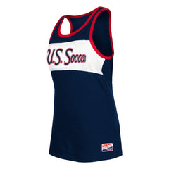 USWNT 5th & Ocean by New Era Women's Throwback Jersey Racer Tank Top Navy - New Era