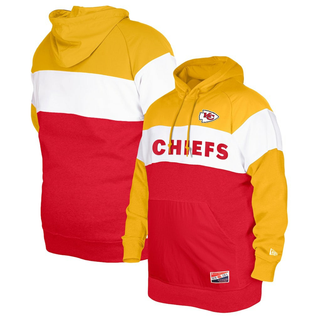 Kansas City Chiefs New Era Big & Tall Current Colorblock Pullover Hoodie