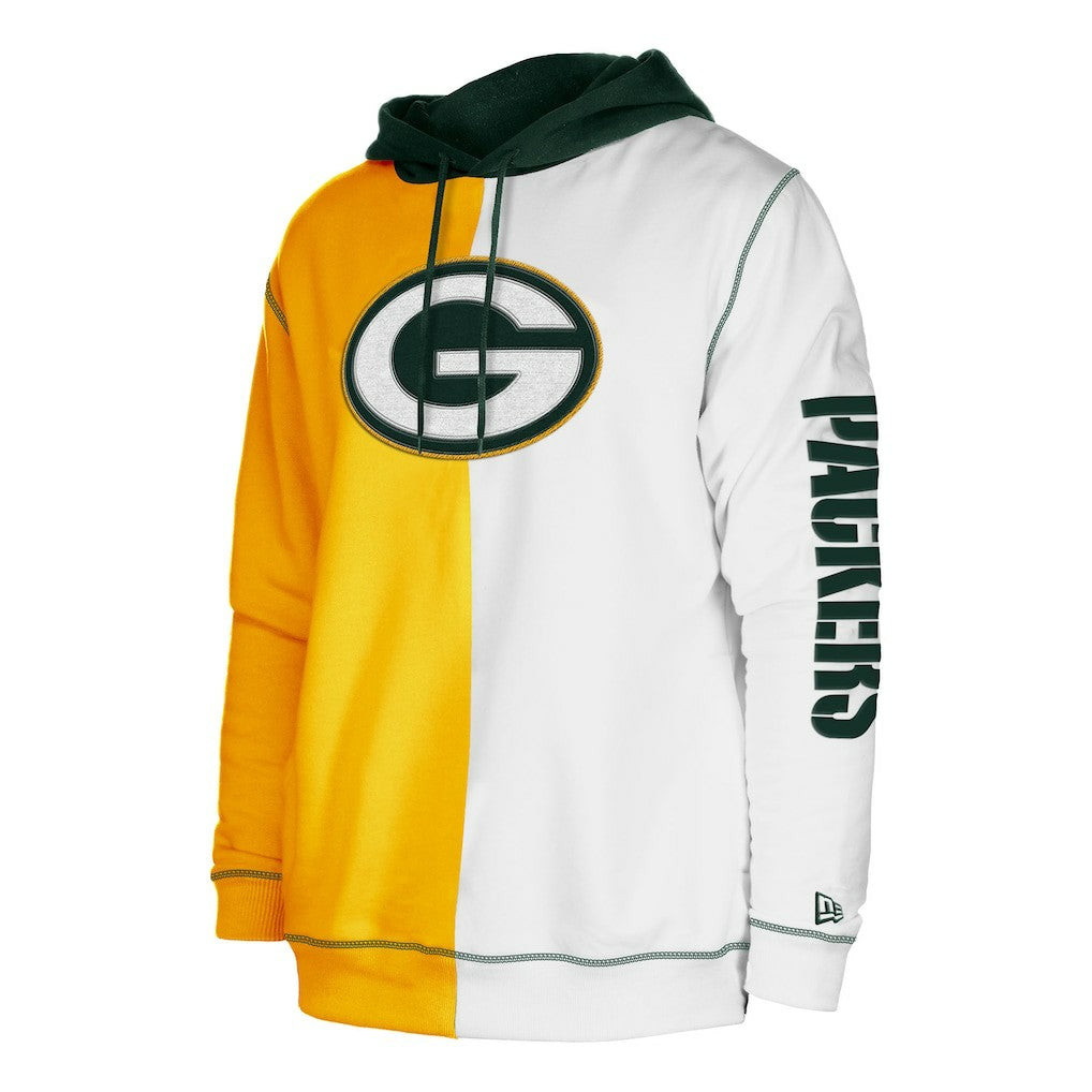 Green Bay Packers New Era Third Down Split Raglan Pullover Hoodie