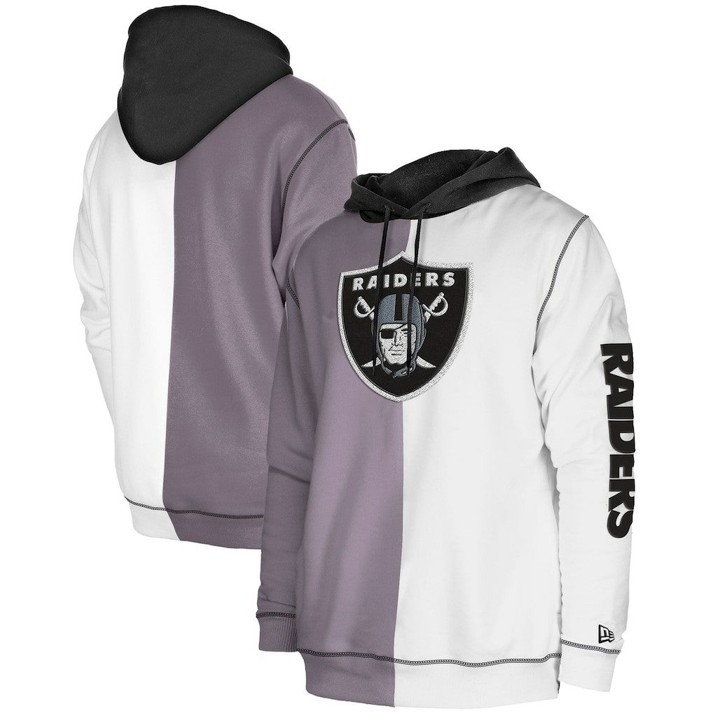 Las Vegas Raiders New Era Third Down Split Raglan Pullover Hoodie