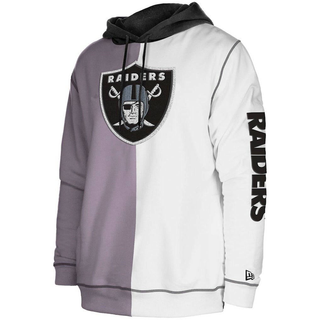 Las Vegas Raiders New Era Third Down Split Raglan Pullover Hoodie