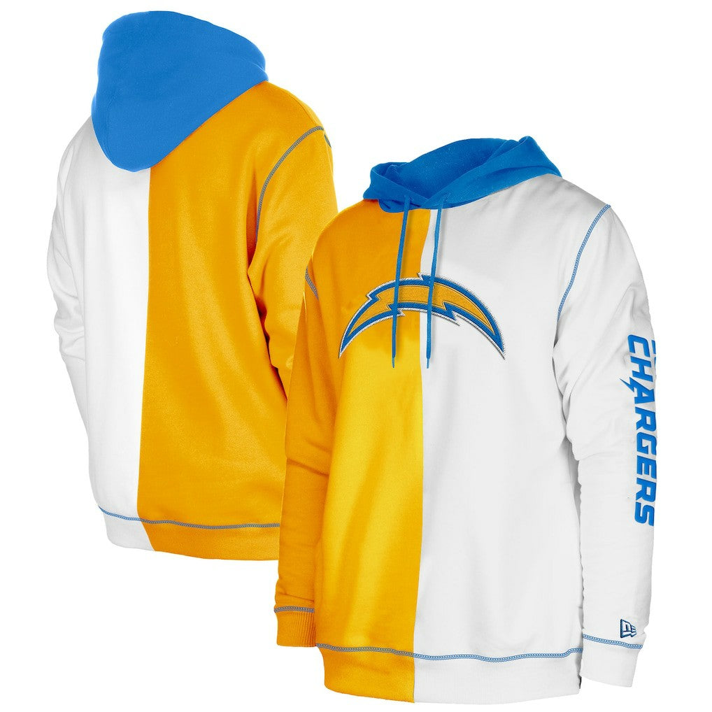 Los Angeles Chargers New Era Third Down Split Raglan Pullover Hoodie