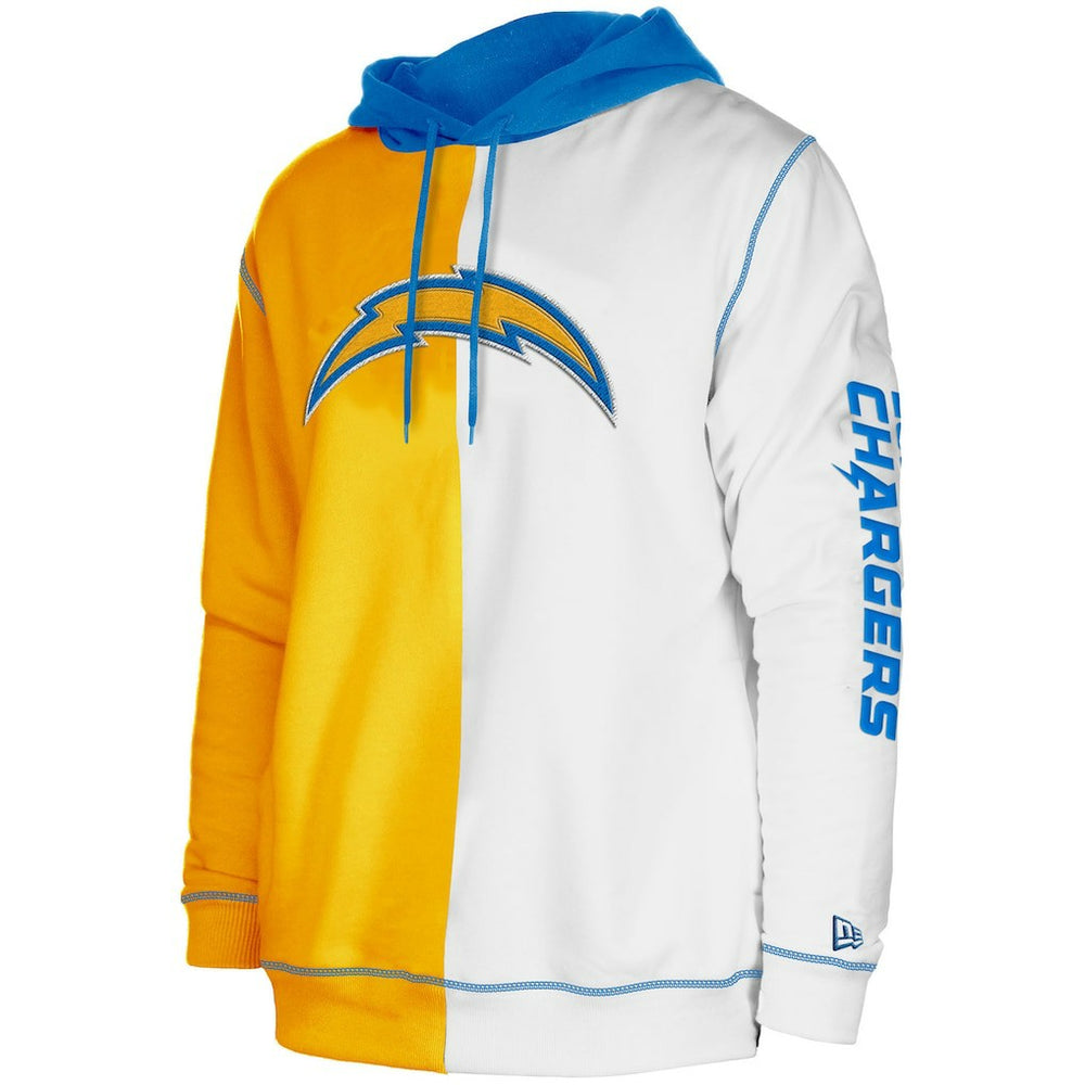 Los Angeles Chargers New Era Third Down Split Raglan Pullover Hoodie