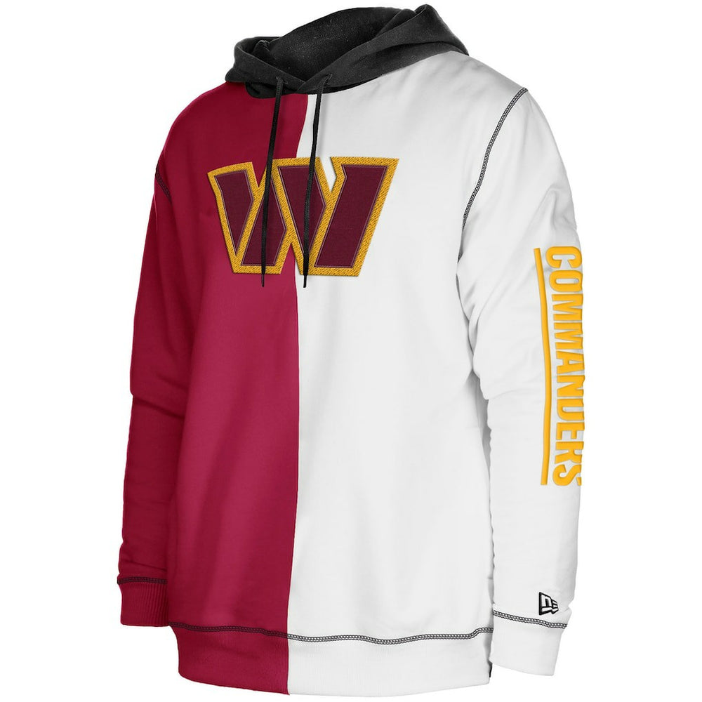 Washington Commanders New Era Third Down Split Raglan Pullover Hoodie