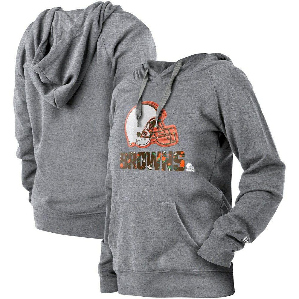 Cleveland Browns New Era Women's Floral Raglan Pullover Hoodie