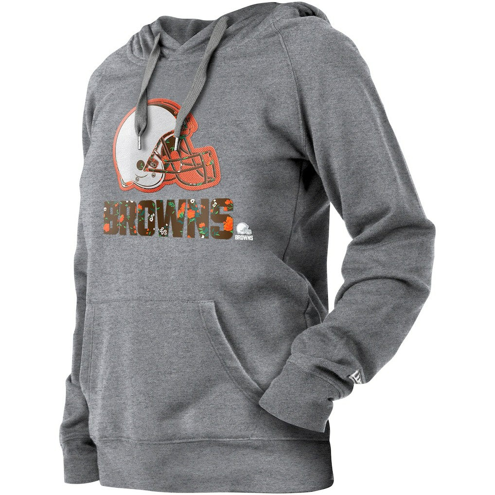 Cleveland Browns New Era Women's Floral Raglan Pullover Hoodie