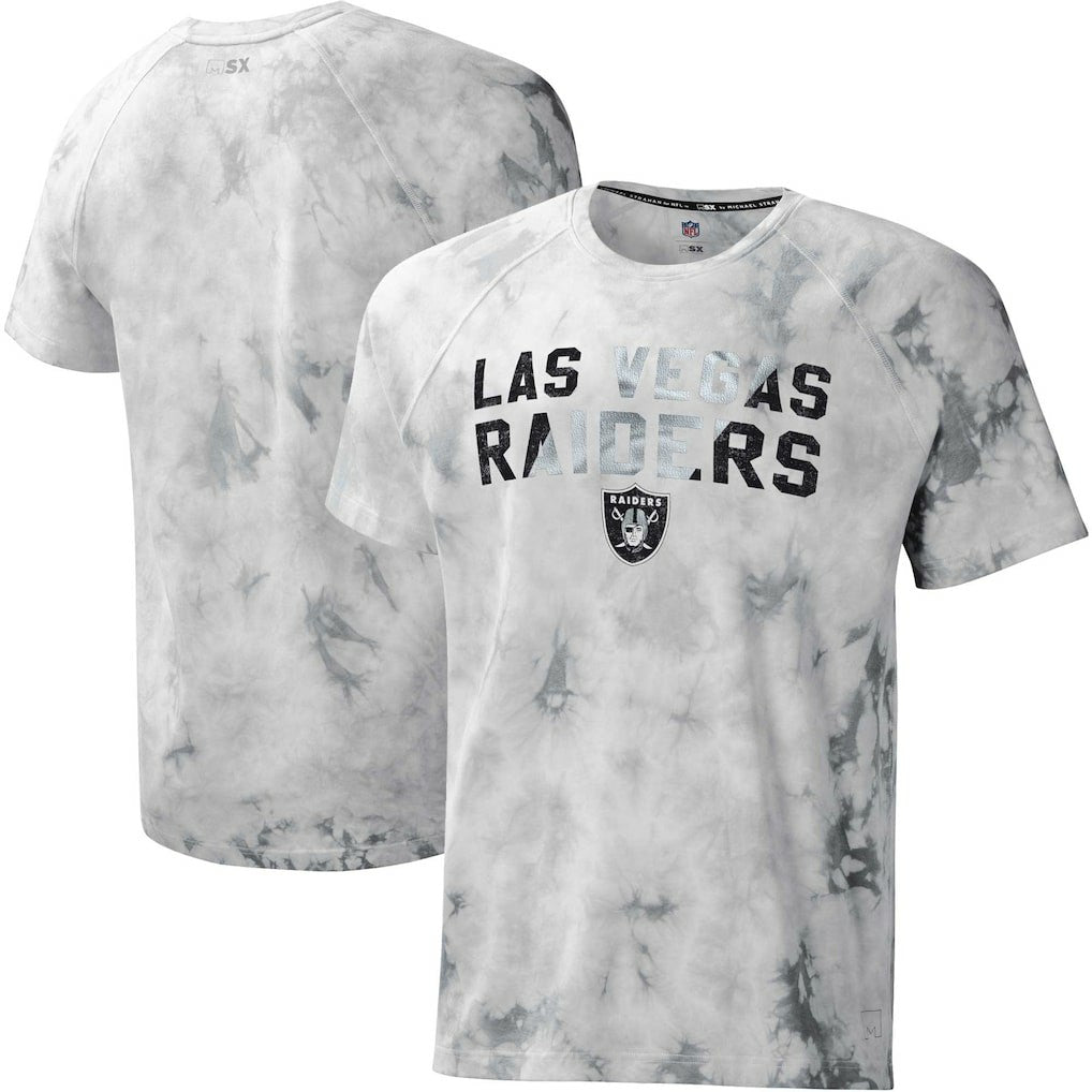 Las Vegas Raiders  MSX by Michael Strahan Resolution Tie-Dye Raglan T-Shirt