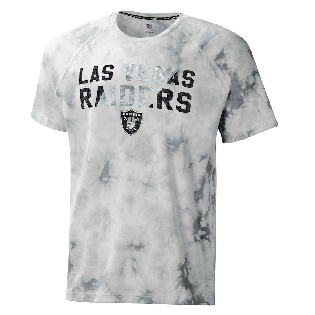 Las Vegas Raiders  MSX by Michael Strahan Resolution Tie-Dye Raglan T-Shirt