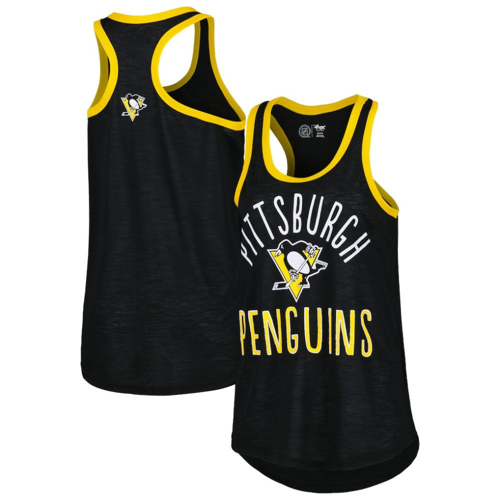 Pittsburgh Penguins G-III 4Her by Carl Banks Women's First Base Racerback Scoop Neck Tank Top Online