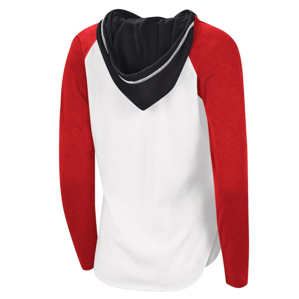 Chicago Blackhawks G-III 4Her by Carl Banks Women's MVP Raglan Lightweight Hooded T-Shirt On Sale