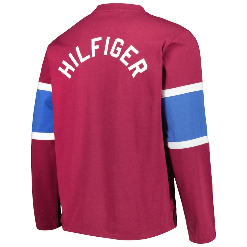 Colorado Avalanche Tommy Hilfiger Walter Lace-Up Long Sleeve Top For Sale