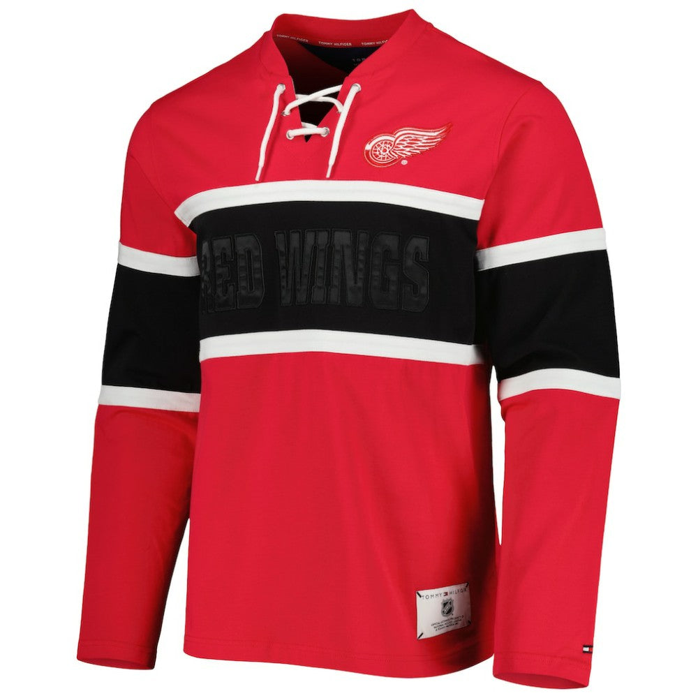 Detroit Red Wings Tommy Hilfiger Walter Lace-Up Long Sleeve Top Outlet