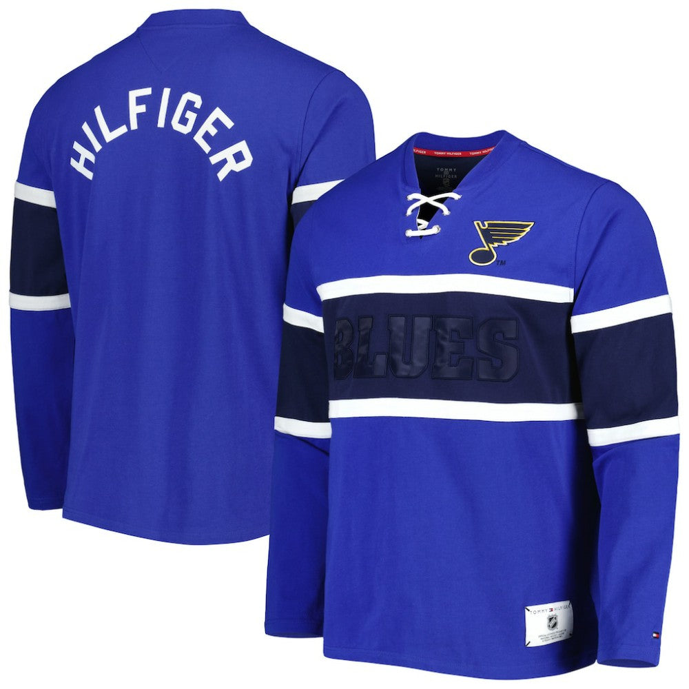 St. Louis Blues Tommy Hilfiger Walter Lace-Up Long Sleeve Top Online