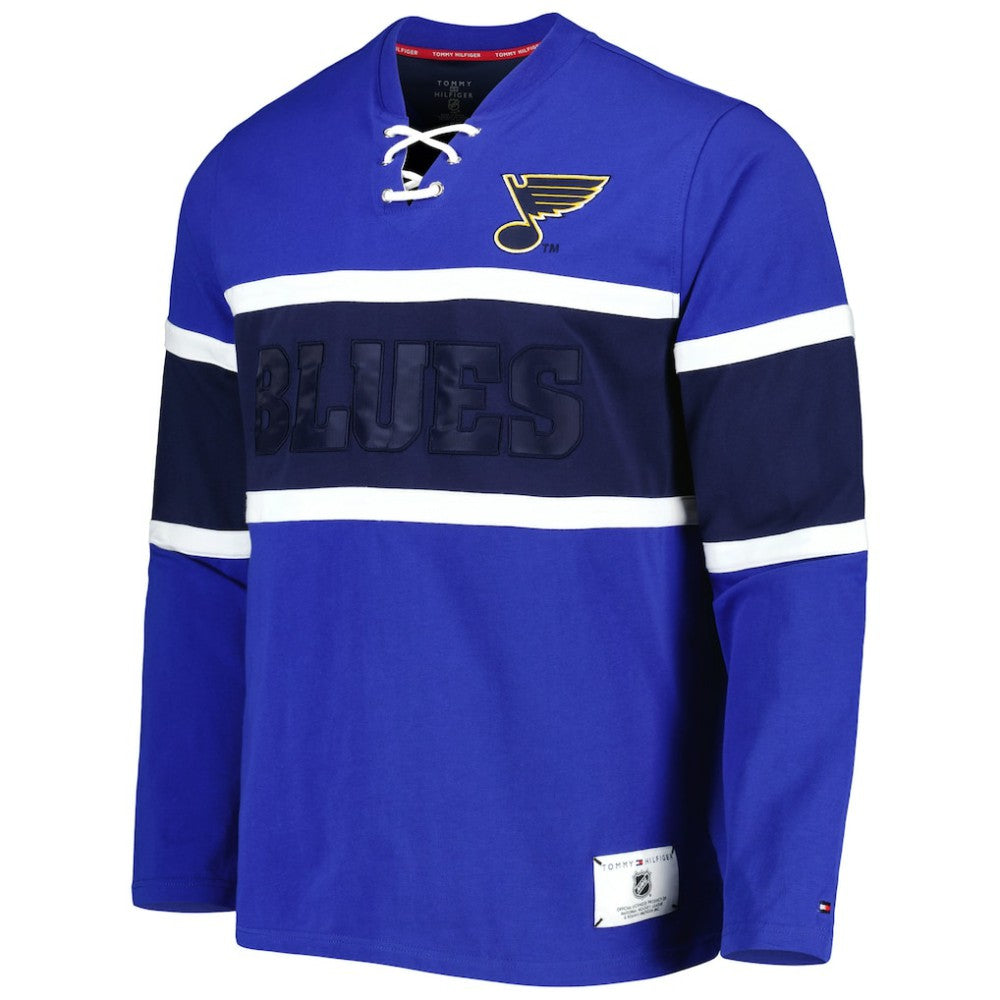St. Louis Blues Tommy Hilfiger Walter Lace-Up Long Sleeve Top Online