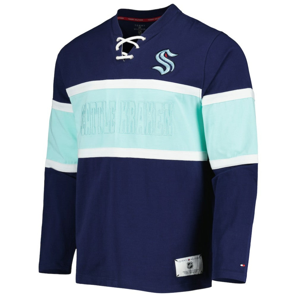 Seattle Kraken Tommy Hilfiger Walter Lace-Up Long Sleeve Top For Sale
