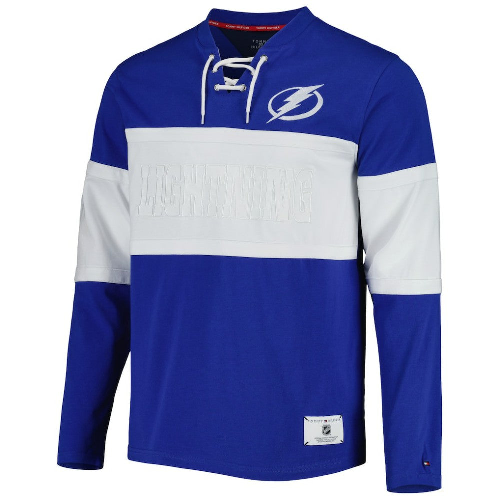 Tampa Bay Lightning Tommy Hilfiger Walter Lace-Up Long Sleeve Top For Sale