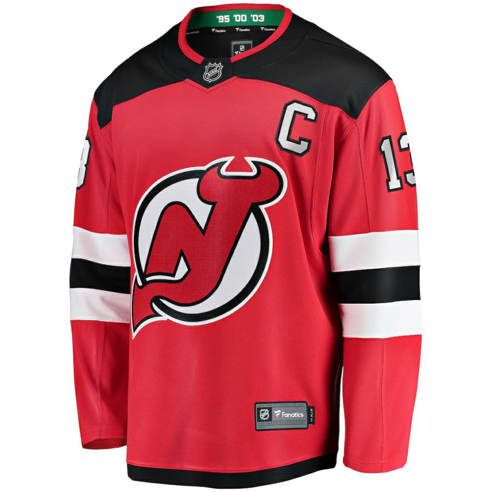 Nico Hischier New Jersey Devils Fanatics Captain Patch Home Breakaway Jersey For Sale