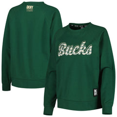 Milwaukee Bucks DKNY Sport Women's Regina Raglan Pullover Sweatshirt On Sale