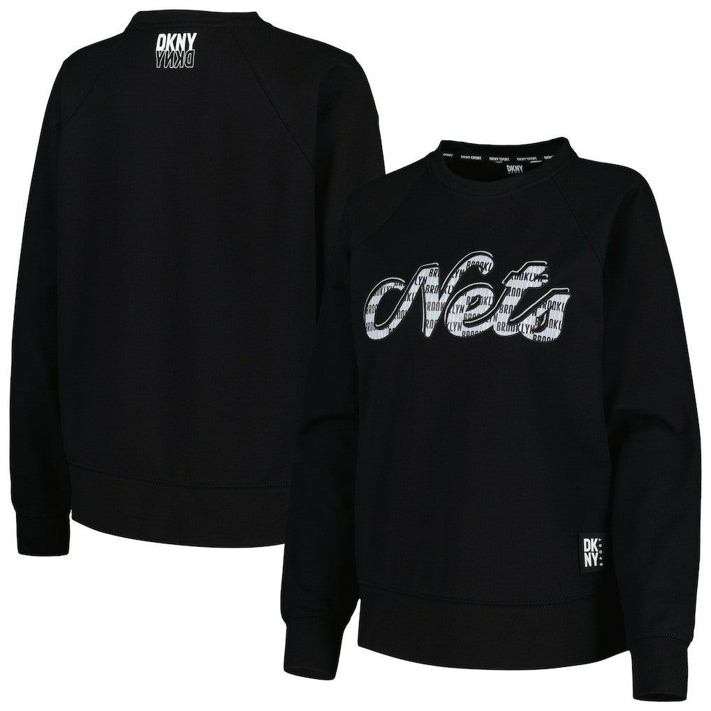 Brooklyn Nets DKNY Sport Women's Regina Raglan Pullover Sweatshirt New