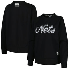 Brooklyn Nets DKNY Sport Women's Regina Raglan Pullover Sweatshirt New
