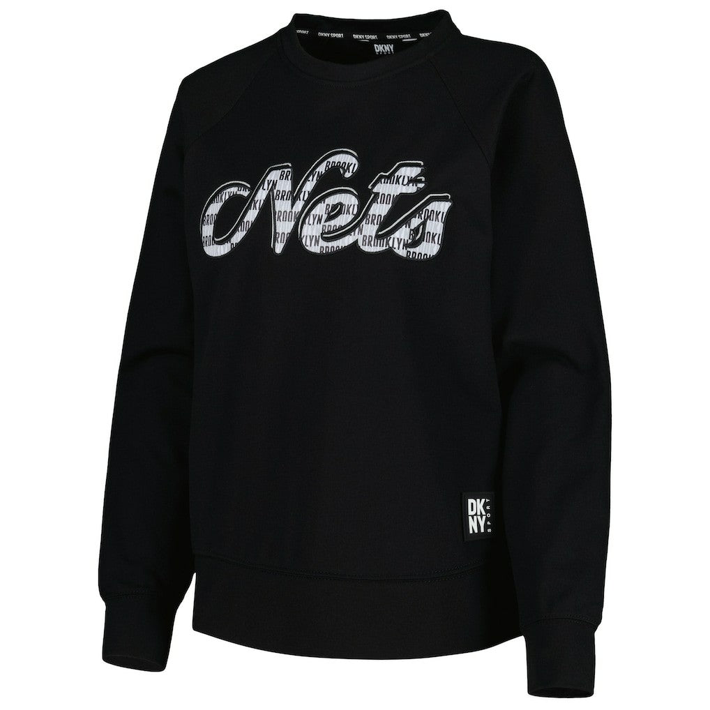 Brooklyn Nets DKNY Sport Women's Regina Raglan Pullover Sweatshirt New
