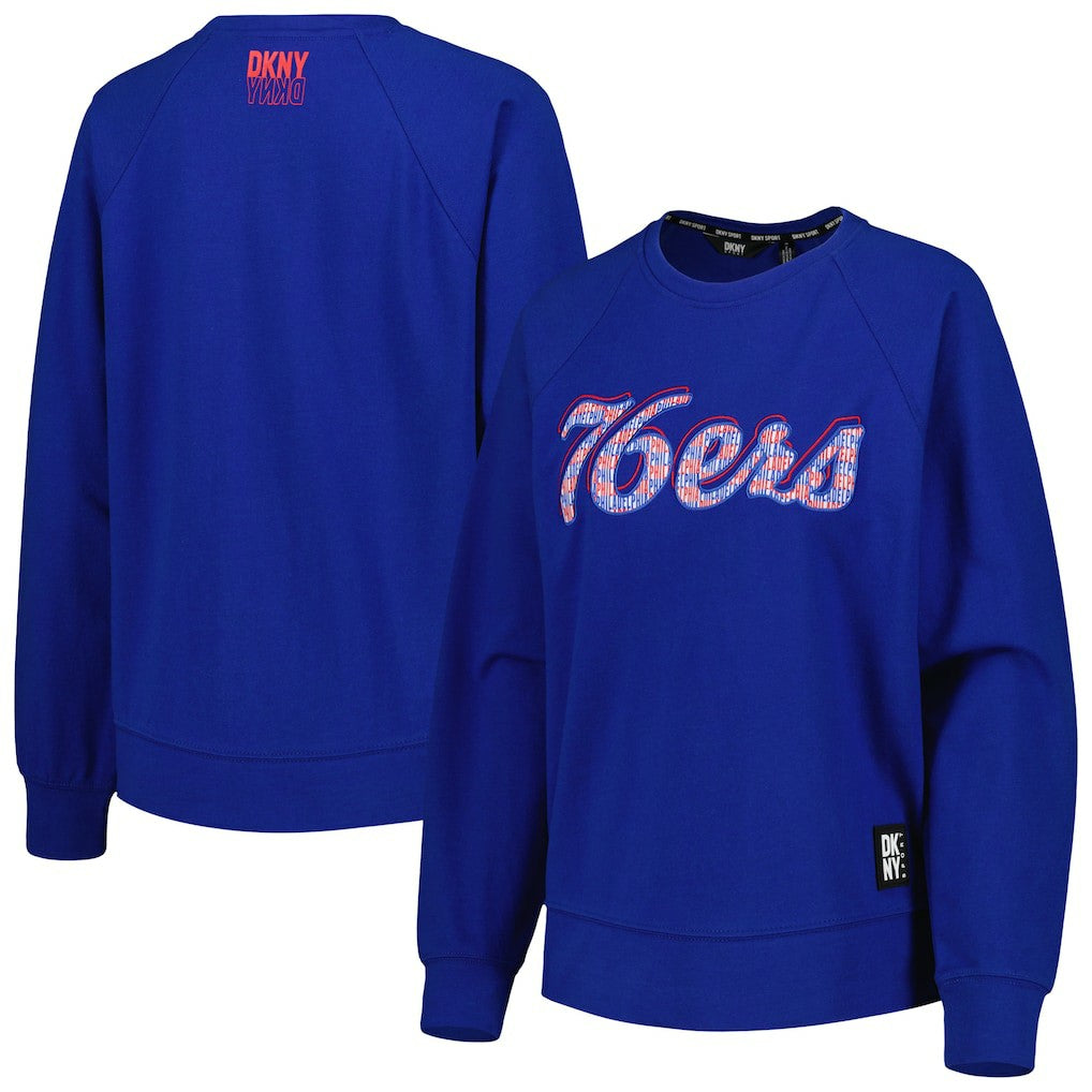 Philadelphia 76ers DKNY Sport Women's Regina Raglan Pullover Sweatshirt For Sale