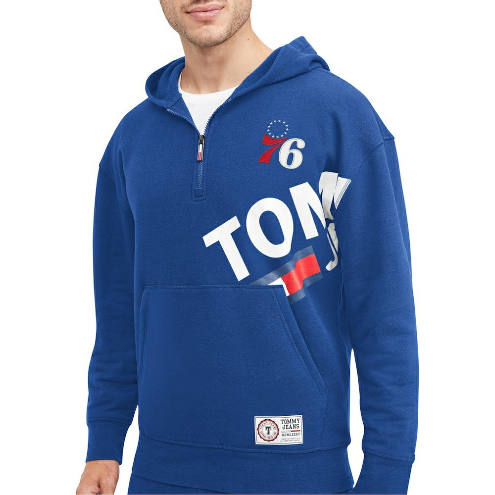 Philadelphia 76ers Tommy Jeans Bernard Half-Zip Hoodie For Sale