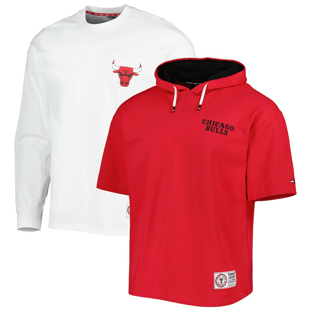 Chicago Bulls Tommy Jeans Matthew 2-In-1 T-Shirt & Hoodie Combo Set Outlet