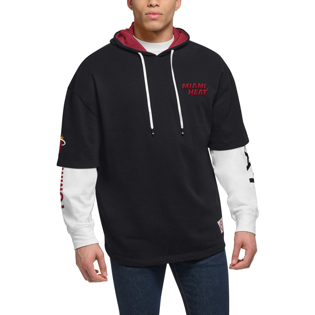 Miami Heat Tommy Jeans Matthew 2-In-1 T-Shirt & Hoodie Combo Set Outlet