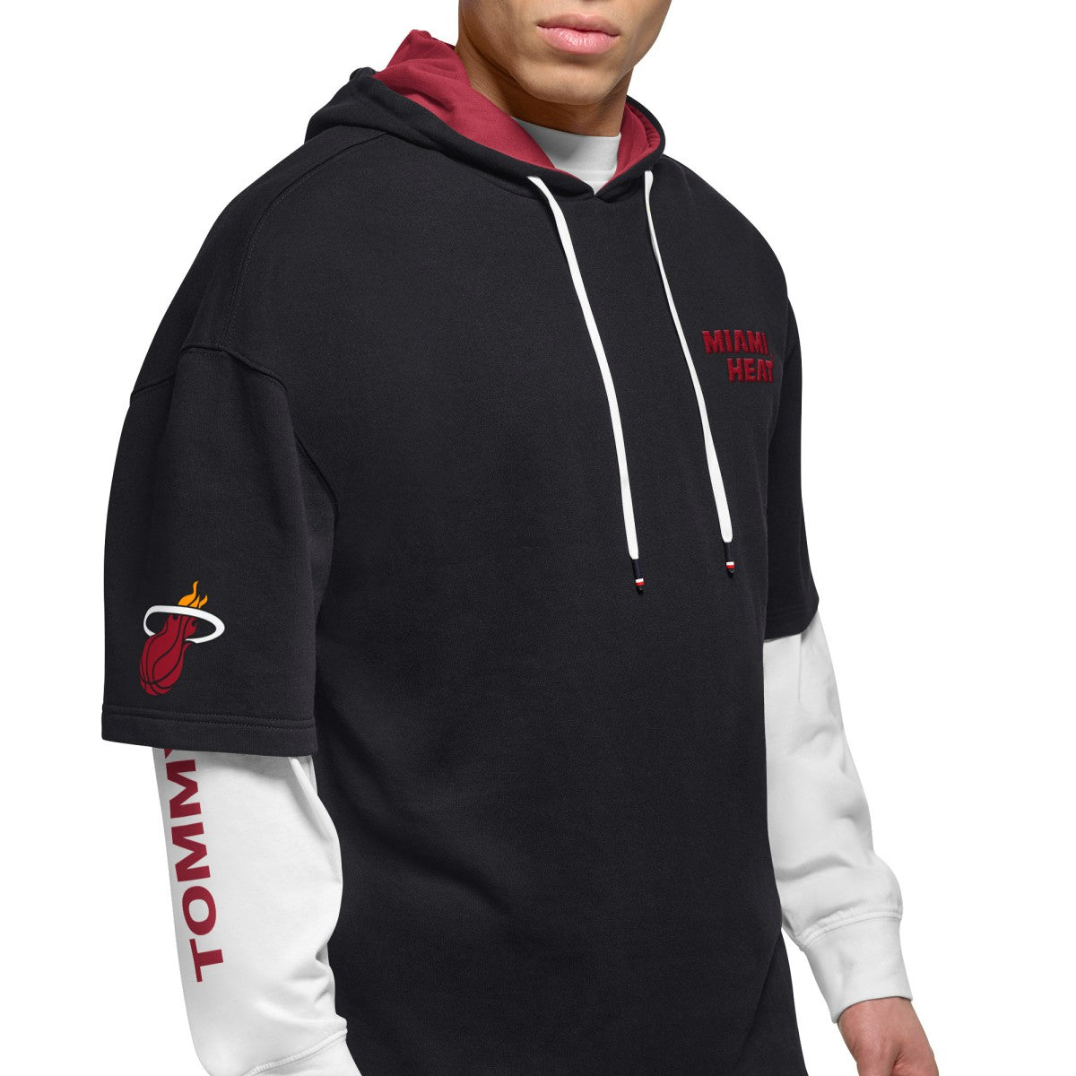 Miami Heat Tommy Jeans Matthew 2-In-1 T-Shirt & Hoodie Combo Set Outlet