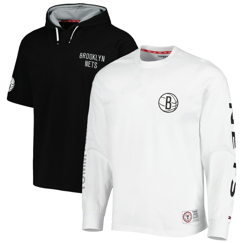Brooklyn Nets Tommy Jeans Matthew 2-In-1 T-Shirt & Hoodie Combo Set For Sale