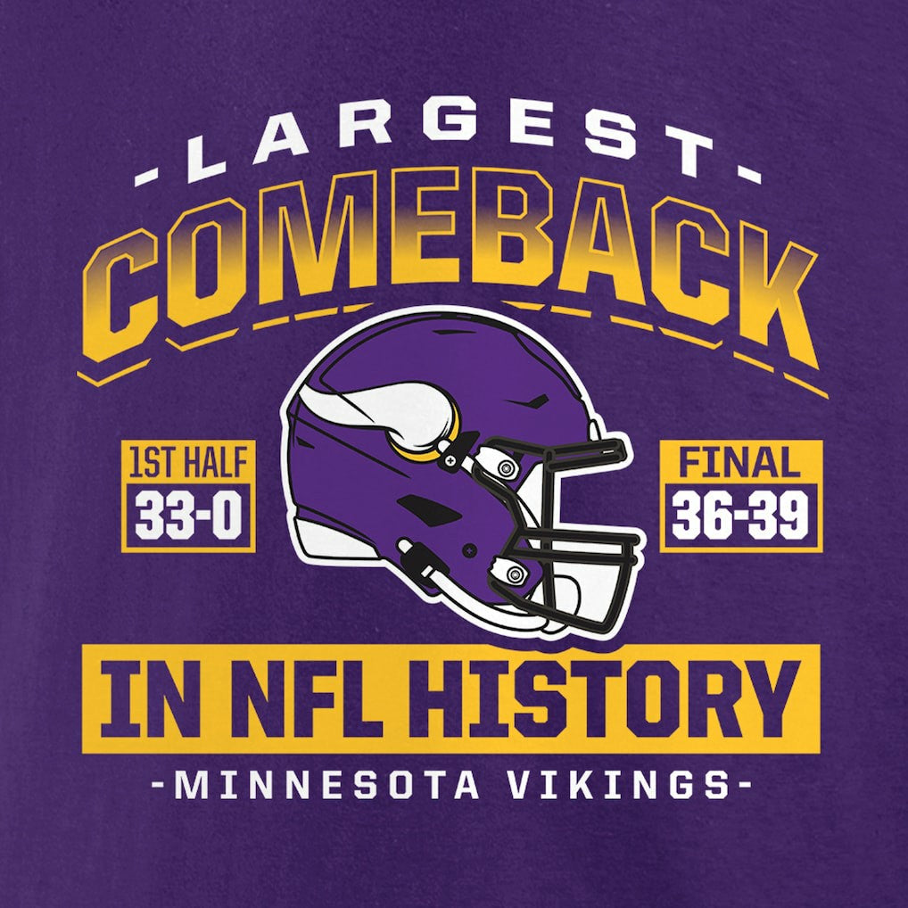 Minnesota Vikings  Largest Comeback T-Shirt