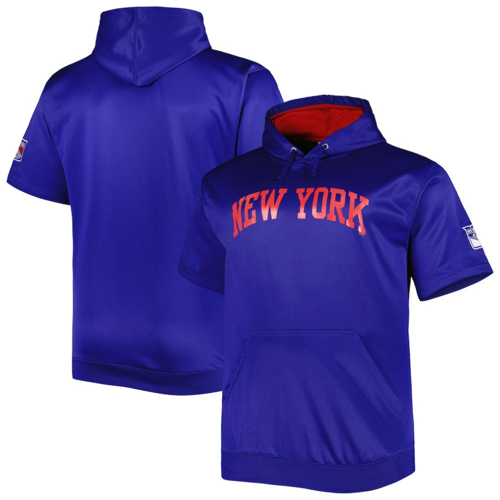 New York Rangers Big & Tall Logo Short Sleeve Hoodie Discount