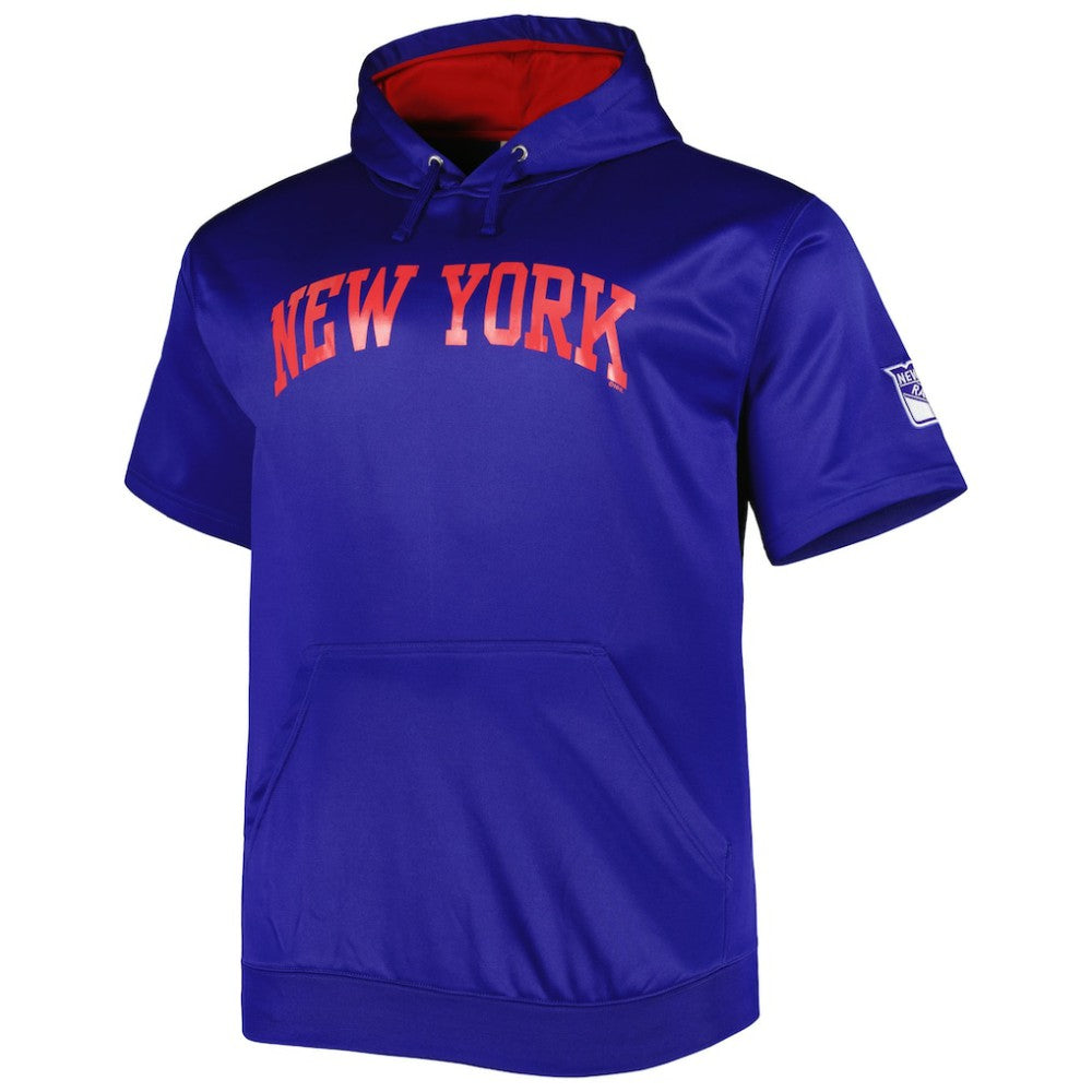 New York Rangers Big & Tall Logo Short Sleeve Hoodie Discount