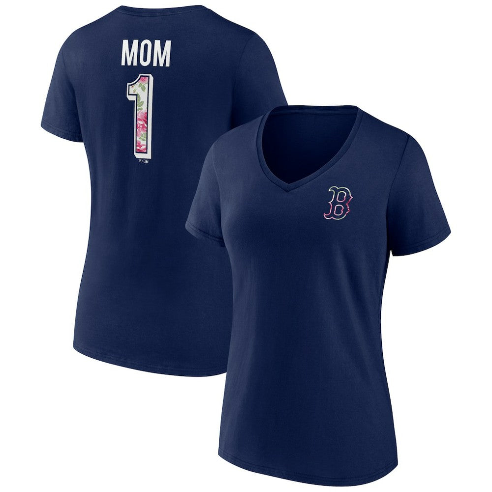 Boston Red Sox Women's Team Logo Mother's Day V-Neck T-Shirt | MLB Online