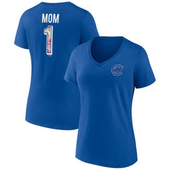 Chicago Cubs Women's Team Logo Mother's Day V-Neck T-Shirt | MLB Discount