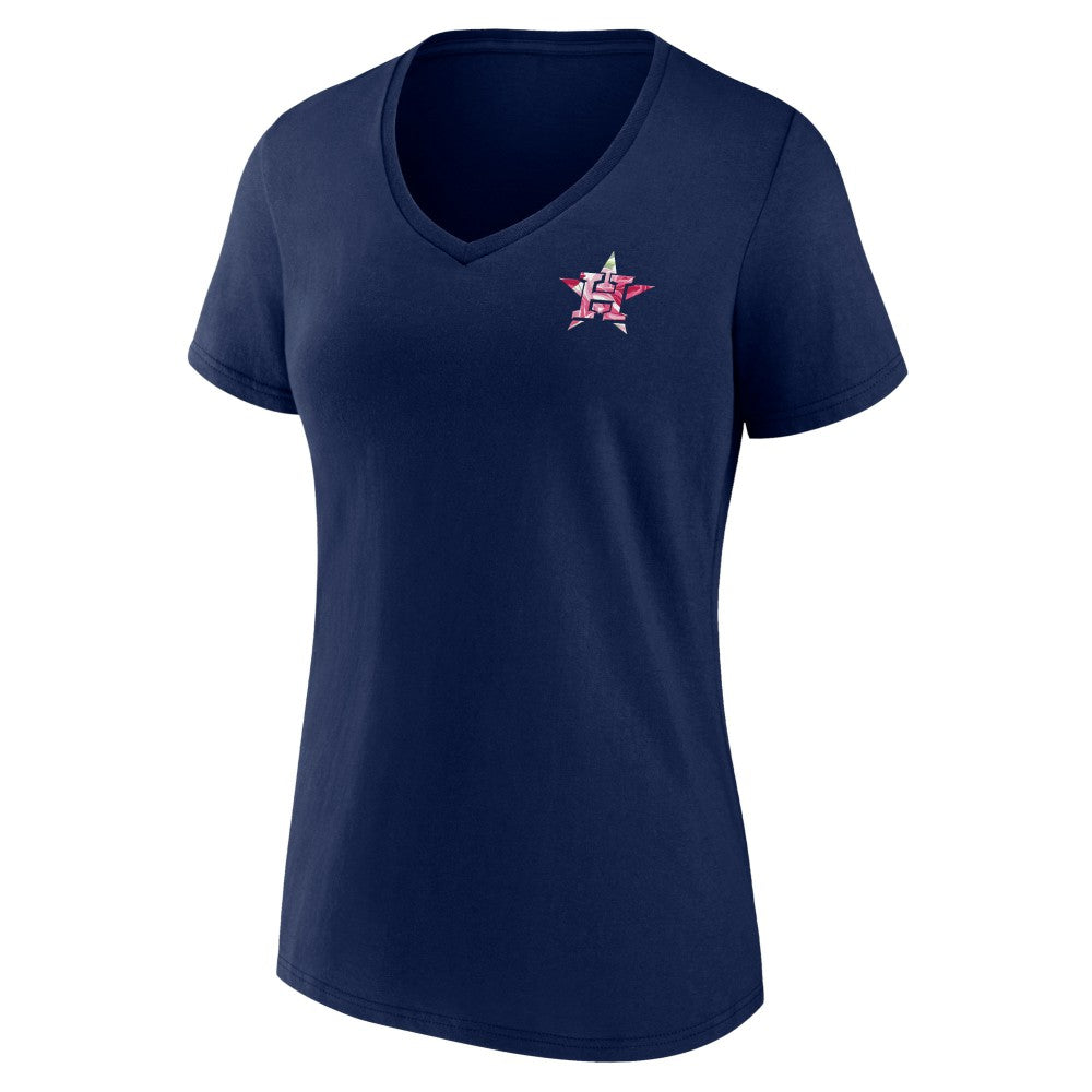Houston Astros Women's Team Logo Mother's Day V-Neck T-Shirt | MLB New