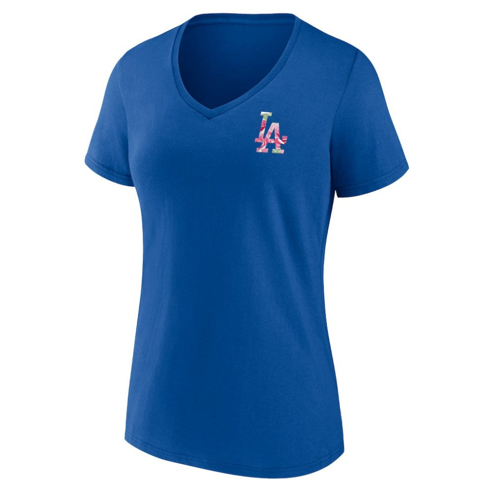 Los Angeles Dodgers Women's Team Logo Mother's Day V-Neck T-Shirt | MLB New