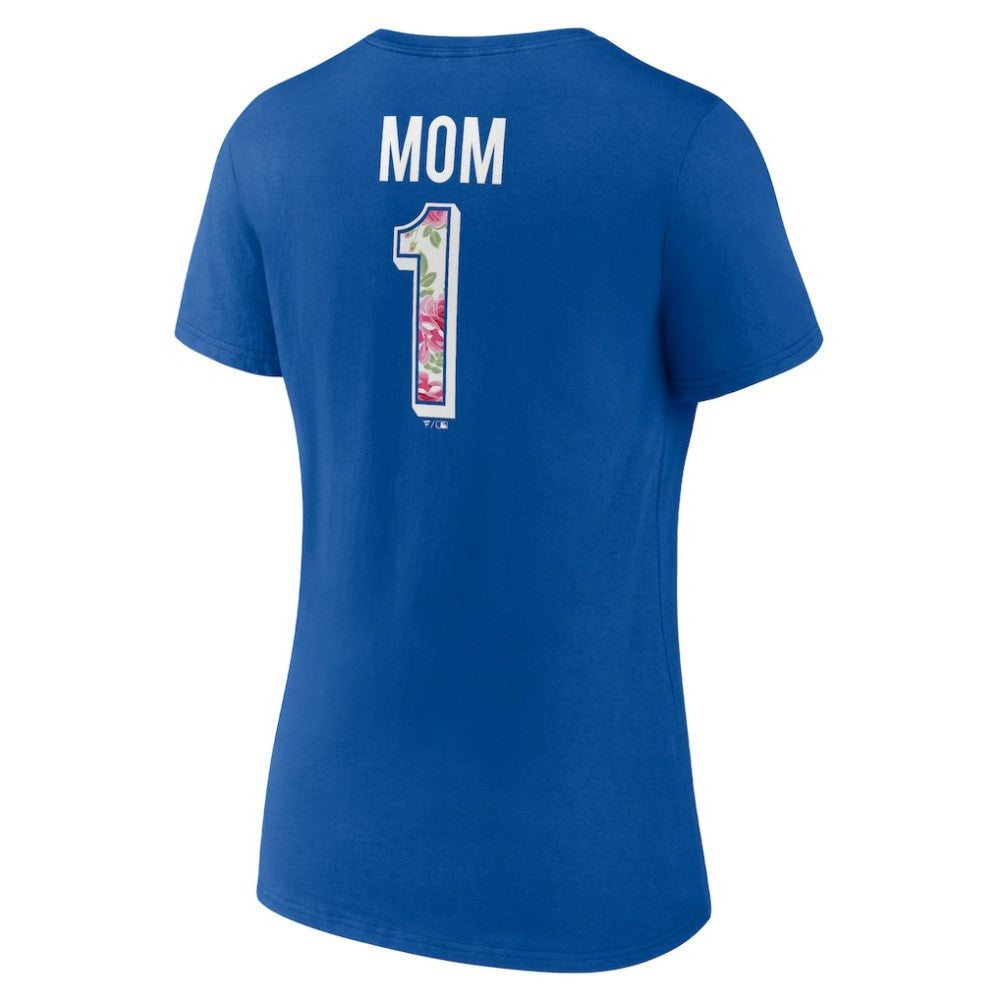 Los Angeles Dodgers Women's Team Logo Mother's Day V-Neck T-Shirt | MLB New
