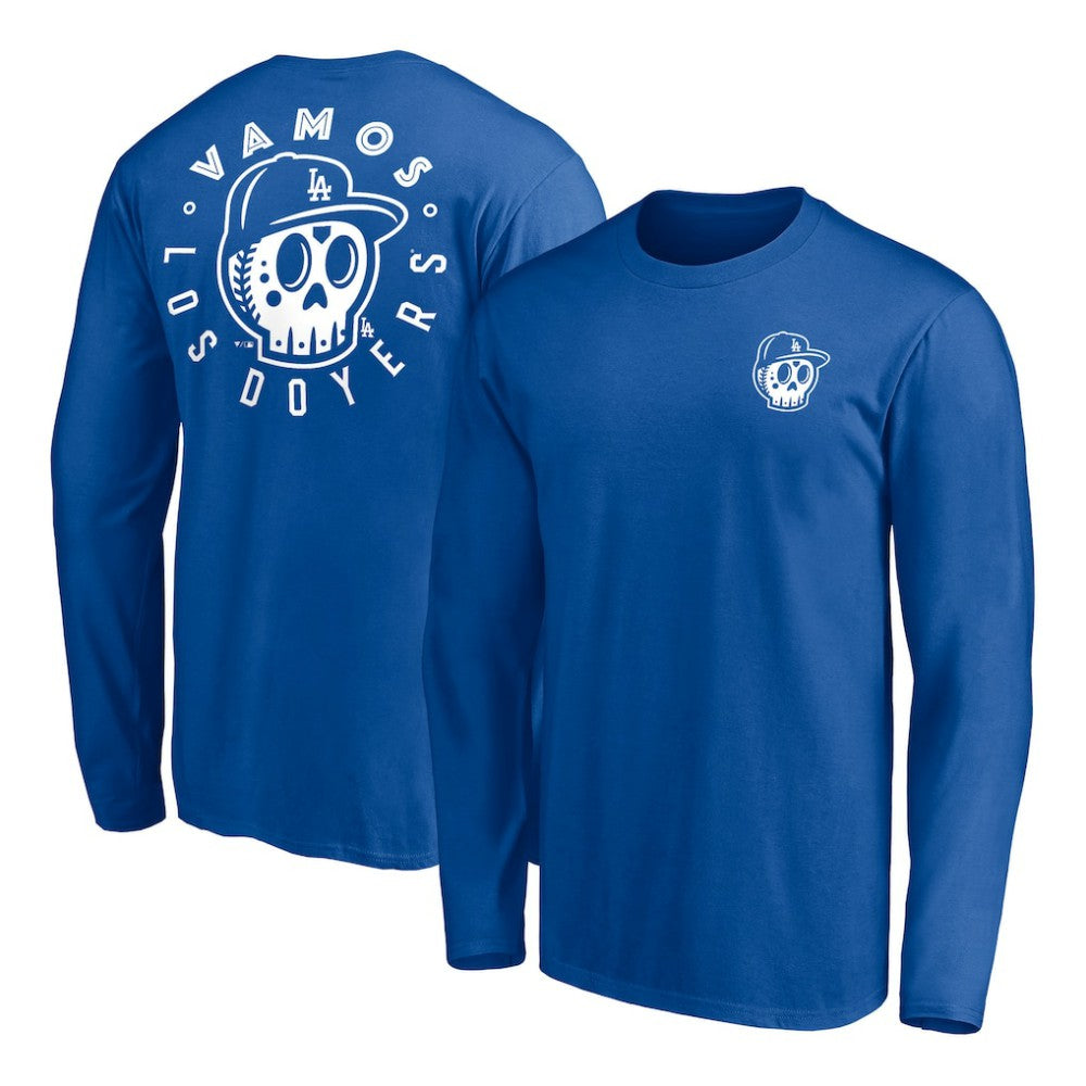Los Angeles Dodgers Team Hometown Collection Sugar Skull Long Sleeve T-Shirt | MLB On Sale