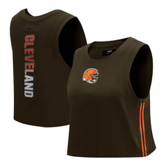Cleveland Browns  Pro Standard Women's Ombre Wordmark Classic Cropped Tank Top