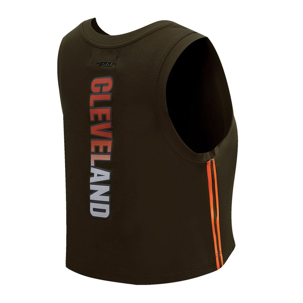 Cleveland Browns  Pro Standard Women's Ombre Wordmark Classic Cropped Tank Top