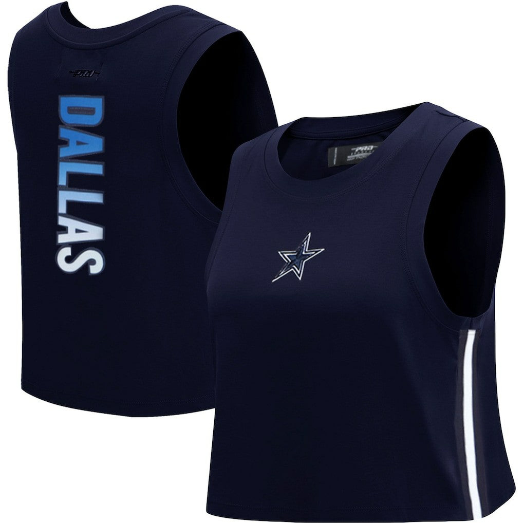 Dallas Cowboys  Pro Standard Women's Ombre Wordmark Classic Cropped Tank Top
