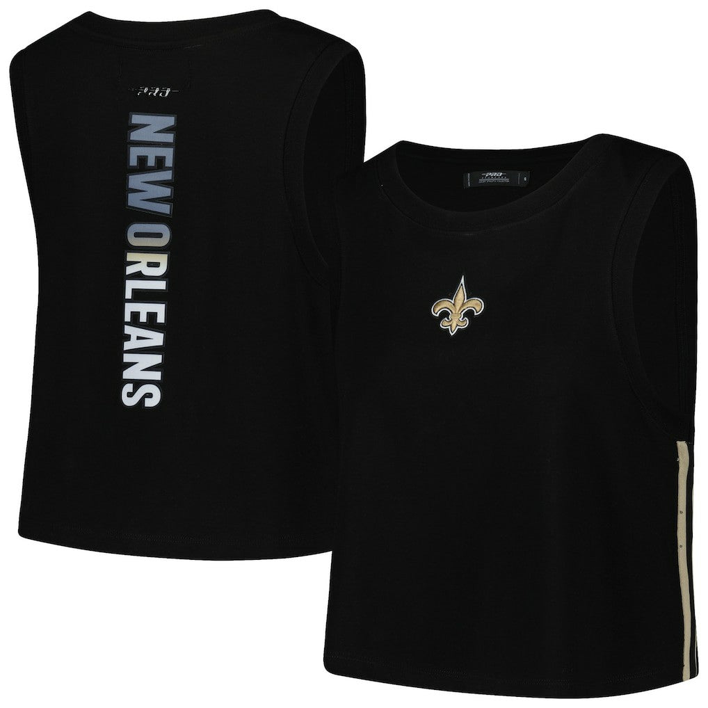 New Orleans Saints  Pro Standard Women's Ombre Wordmark Classic Cropped Tank Top