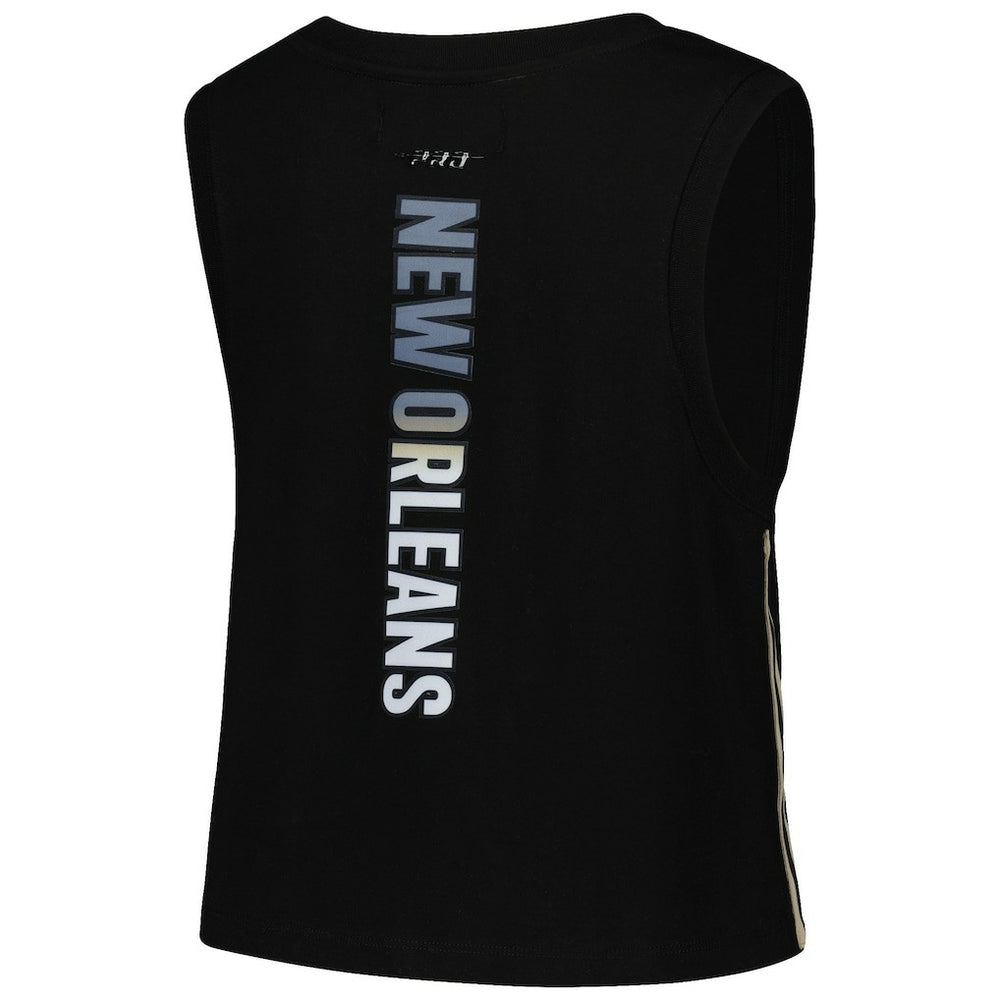 New Orleans Saints  Pro Standard Women's Ombre Wordmark Classic Cropped Tank Top