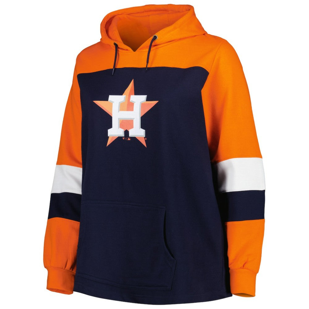 Houston Astros Women's Plus Size Colorblock Pullover Hoodie | MLB Sale
