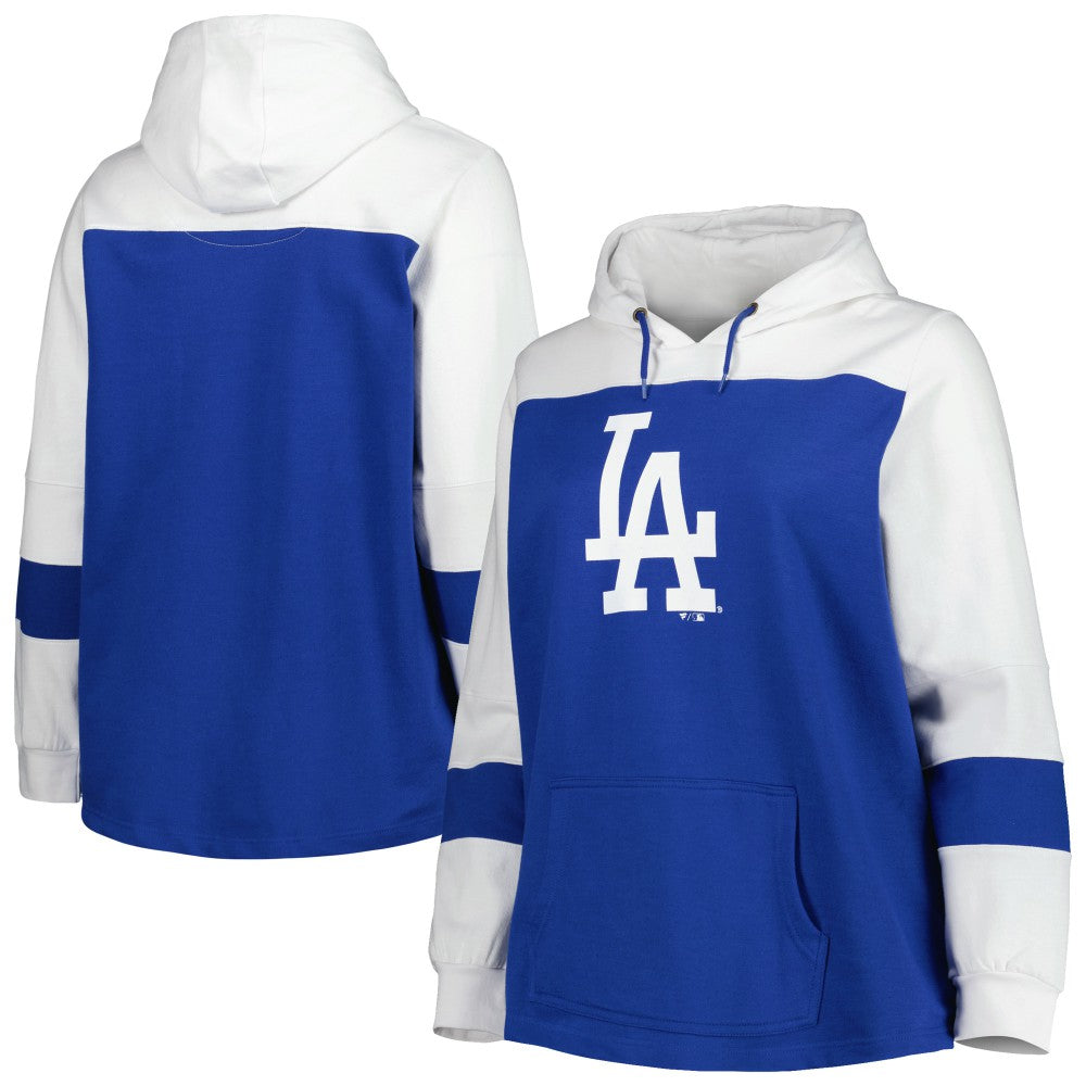 Los Angeles Dodgers Women's Plus Size Colorblock Pullover Hoodie | MLB Sale